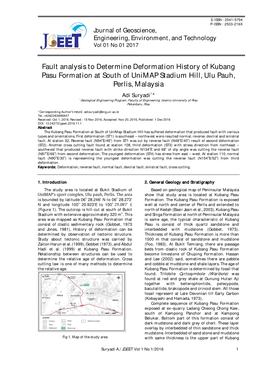 Fault Analysis to Determine Deformation History of Kubang