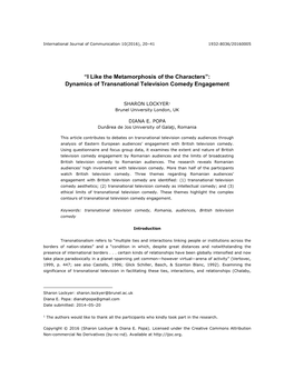 Dynamics of Transnational Television Comedy Engagement