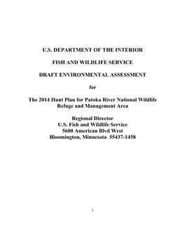 U.S. Department of the Interior Fish and Wildlife