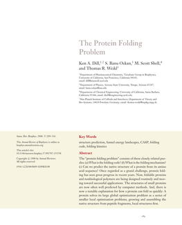 The Protein Folding Problem