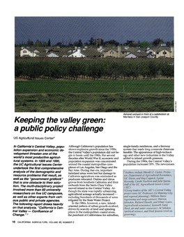 Keeping the Valley Green: a Public Policy Challenge