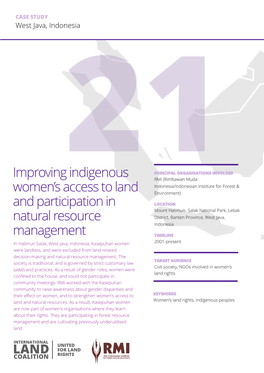 Improving Indigenous Women's Access to Land and Participation In