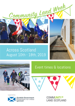 Across Scotland August 10Th - 18Th, 2019