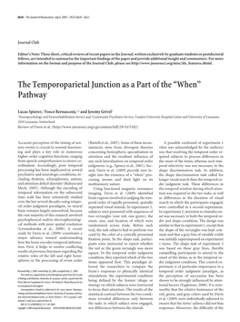 The Temporoparietal Junction As a Part of the “When” Pathway