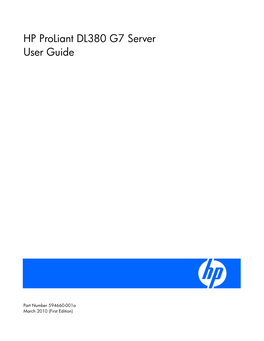 HP Proliant DL380 G7 Server User Guide