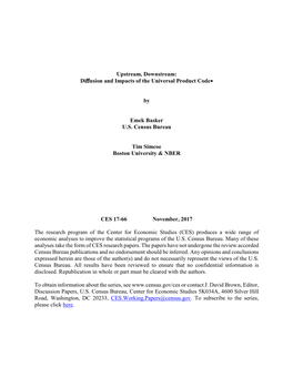 Upstream, Downstream: Diffusion and Impacts of the Universal Product