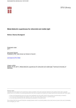 Metal-Dielectric Superlenses for Ultraviolet and Visible Light