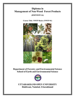 Diploma in Management of Non-Wood Forest Products