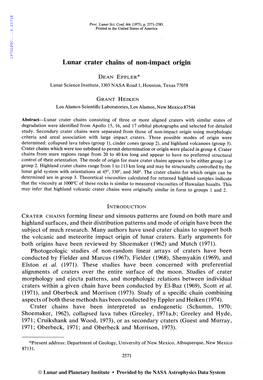 Lunar Crater Chains of Non-Impact Origin