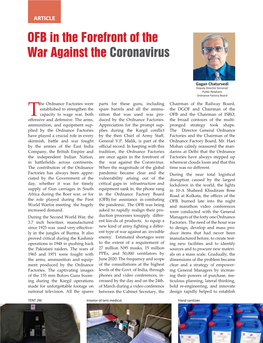 OFB in the Forefront of the War Against the Coronavirus