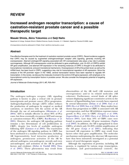REVIEW Increased Androgen Receptor Transcription: a Cause of Castration
