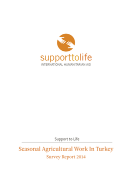 Seasonal Agricultural Work in Turkey