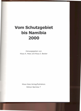 Vom Schutzgebiet Bis Namibia 2000