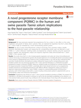 A Novel Progesterone Receptor Membrane Component (PGRMC) In