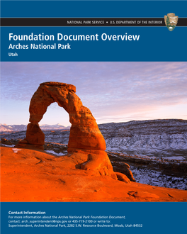 Foundation Document Overview, Arches National Park, Utah