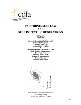 California Seed Law and Seed Inspection Regulations