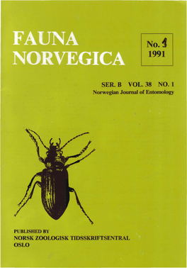 SER. B VOL. 38 NO. 1 Norwegian Journal of Entomology