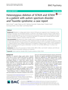 Heterozygous Deletion of SCN2A and SCN3A in a Patient with Autism