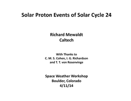 Solar Proton Events of Solar Cycle 24