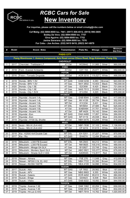 RCBC Cars for Sale New Inventory