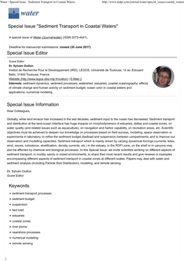 Sediment Transport in Coastal Waters