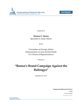 “Burma's Brutal Campaign Against the Rohingya”