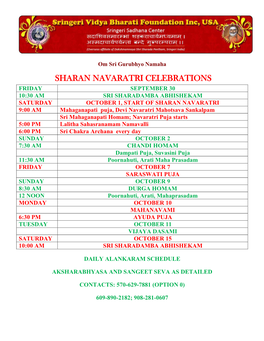 Sharan Navaratri Celebrations