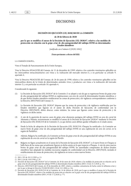 Decisión De Ejecución (Ue) 2020/240 De La Comisión