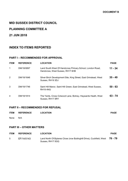 Mid Sussex District Council Planning Committee a 21 Jun