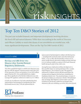 Riskinsights FEBRUARY 2013 FEBRUARY