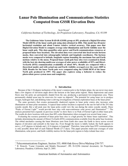 Lunar Pole Illumination and Communications Statistics Computed from GSSR Elevation Data