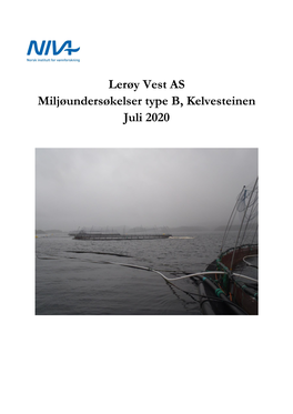 Lerøy Vest AS Miljøundersøkelser Type B, Kelvesteinen Juli 2020