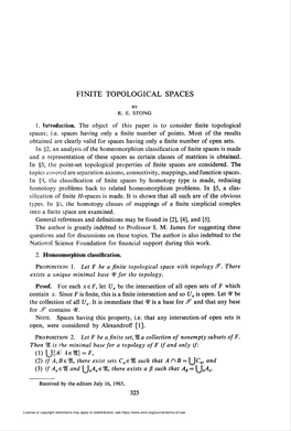 Finite Topological Spaces