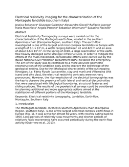 Electrical Resistivity Imaging for the Characterization of the Montaguto