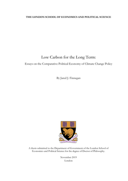 Low Carbon for the Long Term: Essays on the Comparative Political Economy of Climate Change Policy