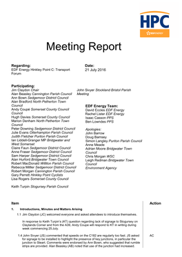 Meeting Report