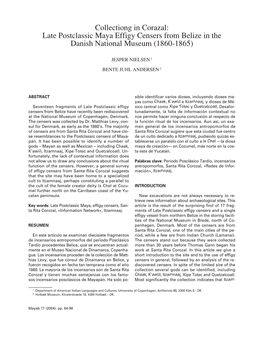 Collecting in Corozal: Late Postclassic Maya Effigy Censers from Belize In