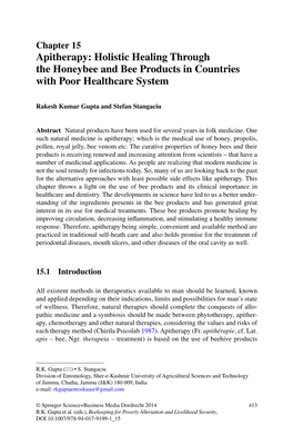 Apitherapy: Holistic Healing Through the Honeybee and Bee Products in Countries with Poor Healthcare System