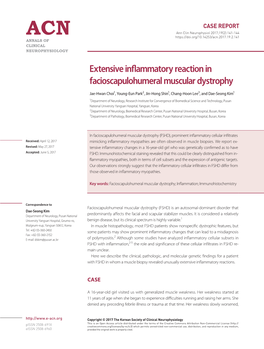 Extensive Inflammatory Reaction in Facioscapulohumeral Muscular Dystrophy