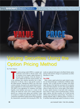 Valuing Securities Using the Option Pricing Method by Frank Kiepura