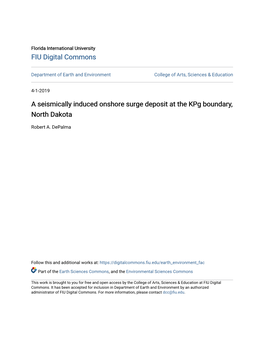 A Seismically Induced Onshore Surge Deposit at the Kpg Boundary, North Dakota