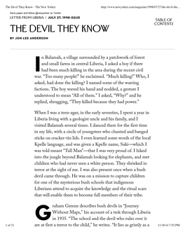 The Devil They Know - the New Yorker