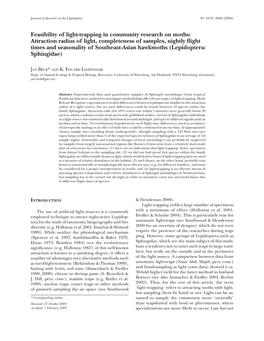 Feasibility of Light-Trapping in Community Research on Moths