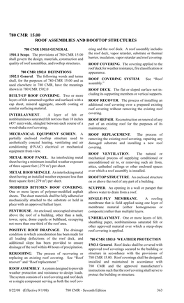 780 Cmr 15.00 Roof Assemblies and Rooftop Structures