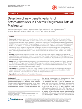 Detection of New Genetic Variants of Betacoronaviruses in Endemic