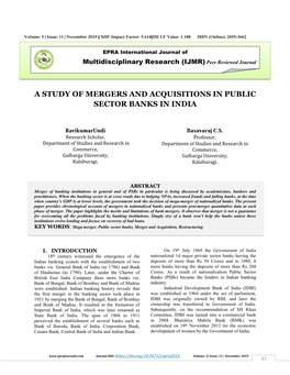 A Study of Mergers and Acquisitions in Public