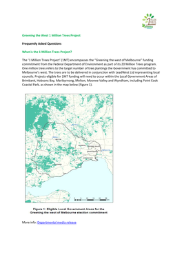 Greening the West 1 Million Trees Project Frequently Asked Questions