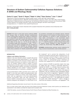 Structure of Sodium Carboxymethyl Cellulose Aqueous Solutions: a SANS and Rheology Study