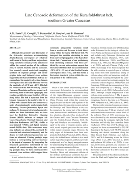 Late Cenozoic Deformation of the Kura Fold-Thrust Belt, Southern Greater Caucasus