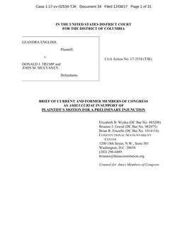 Case 1:17-Cv-02534-TJK Document 34 Filed 12/08/17 Page 1 of 31